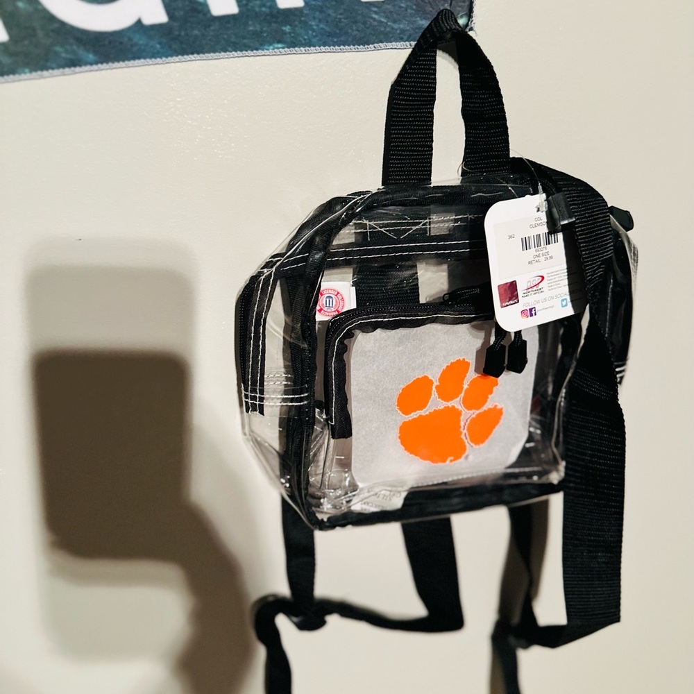 New Clemson Tigers clear mini backpack